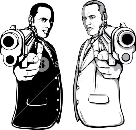 Vector Gangster Silhouettes Royalty Free Stock Image Storyblocks