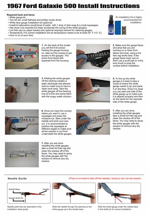 1967 Ford Galaxie 500 White Face Gauges - Whitegauges.net