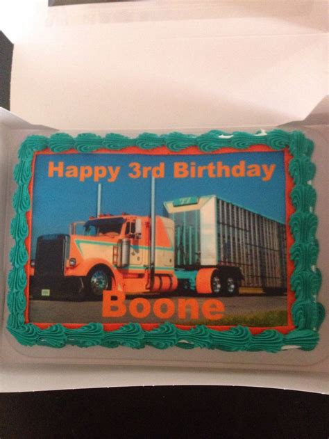 Semi Truck Cattle Hauler Birthday Cake 7th Birthday Party Ideas
