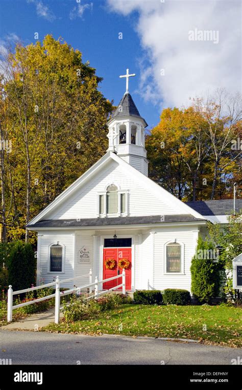 The Church Of The Messiah With Fall Folaige Color In Woodstock New