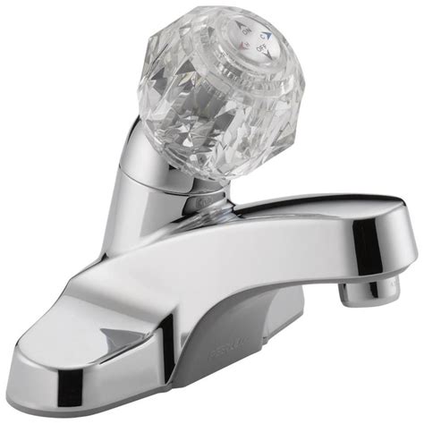 Aquasource chrome 2 handle widespread watersense bathroom sink. Peerless Chrome 1-Handle 4-in Centerset WaterSense ...
