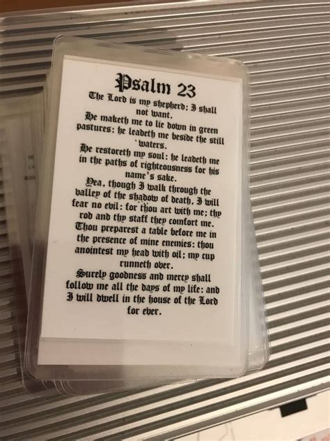 Psalm 23 Prayer Cards 23rd Psalm The Lord Is My