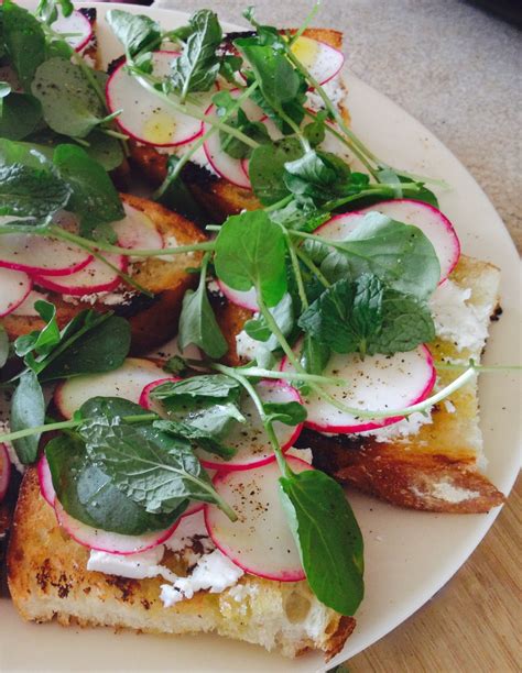 Feta Radishes Watercress And Mint Toasts Love The Secret Ingredient