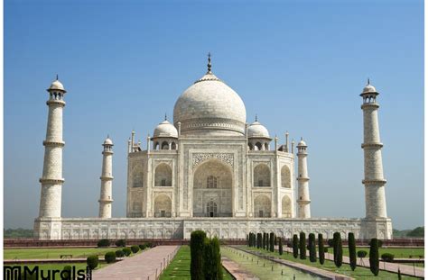 Taj Mahal Blue Sky Travel To Agra India Wall Mural