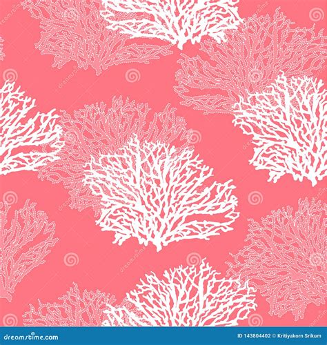 Seamless Hand Drawn Coral Pattern Vector Illustrationbeautiful Modern S