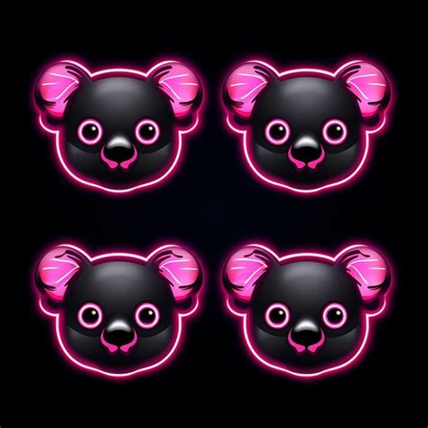 Premium Ai Image Neon Design Of Koala Face Icon Emoji With Cuddly
