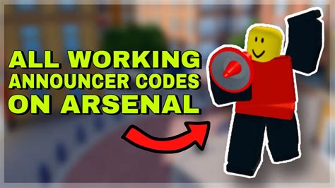 All Working Announcer Codes On Arsenal 2021 Roblox Youtube