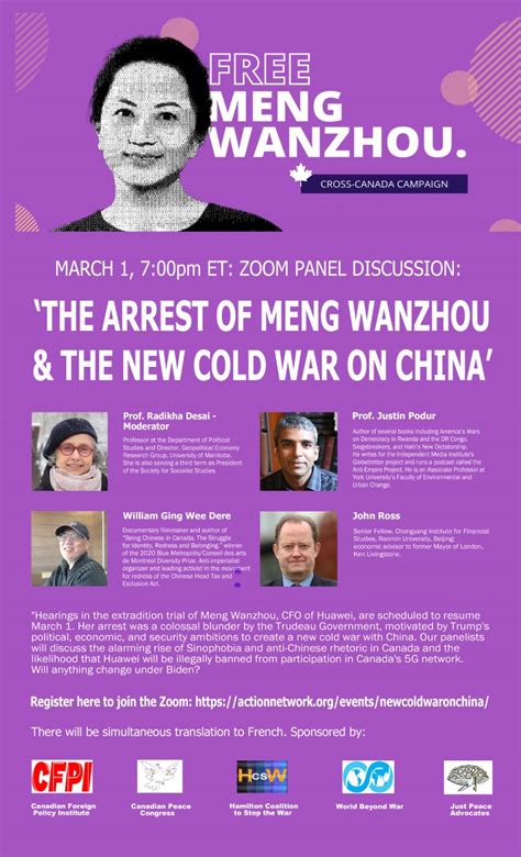 Event The Arrest Of Meng And The New Cold War Hamilton Coalition To