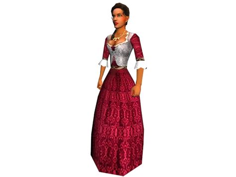 Medieval Dressed Woman 3d Model 3ds Max Files Free Download Modeling