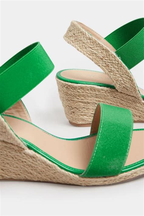 Green Espadrille Wedges In Wide E Fit Extra Wide Eee Fit Yours Clothing