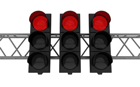 Three Red Led Traffic Stoplights Stock Photo Download Image Now Red