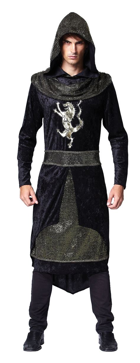 Medieval Royal Prince Mens Fancy Dress Renaissance Hooded Knight Adults