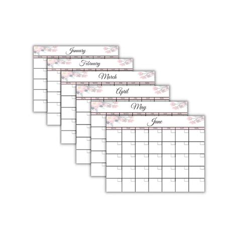 Undated Calendar Printable Blank Calendar Template Blank Etsy