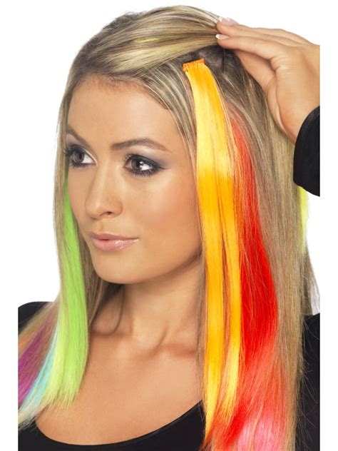 Hair Extensions Neon Orange 20462 Fancy Dress Ball