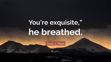 Sarah J Maas Quote Youre Exquisite He Breathed