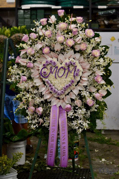 3ft x 1ft (90 x 30cms) nottingham delivery or collection national courier service available tel: Heart "Mom" Standing Spray Kui & I Florist, LLC Hilo ...