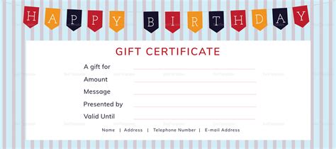 Happy Birthday T Certificate Design Template In Psd Word