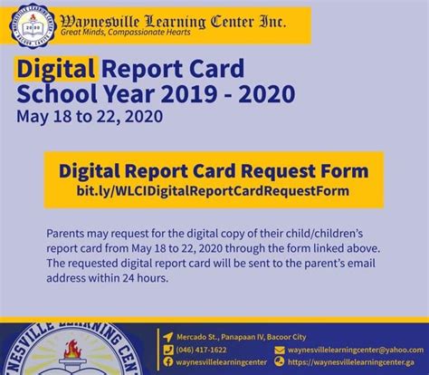 Digital Report Card Request Form Waynesville Learning Center Inc