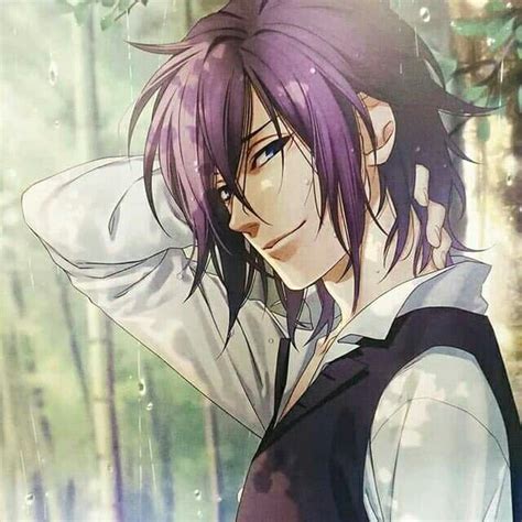 Saito Looks Hawt In His Vest 😍 Anime Purple Hair Cute Anime Guys