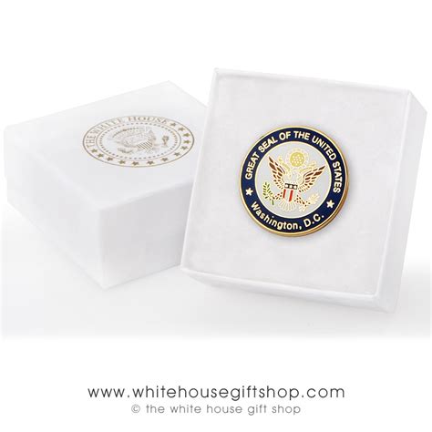 The Seal Of The United States Lapel Pin In A White House Seal T Box