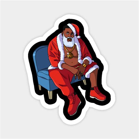 Black Santa Claus Gangster Christmas Black Santa Claus Magnet
