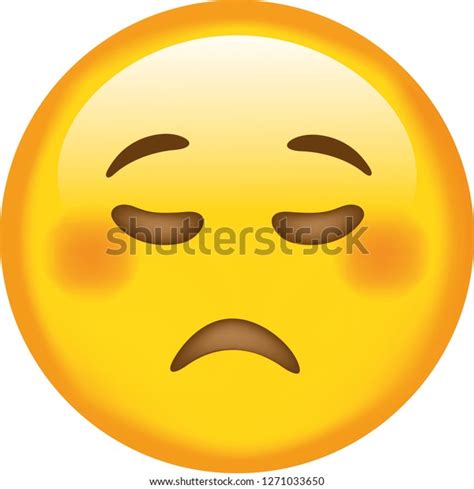 Emoji Upset Face Sad Face Cute Stock Vector Royalty Free 1271033650
