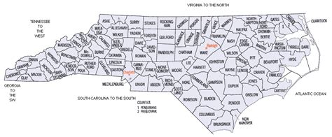 Map Of North Carolina By County