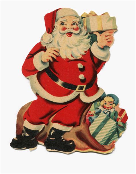 Clip Art Santa Vintage Vintage Father Christmas Png Free