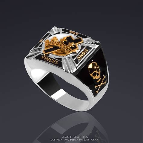 Knights Templar Ring Signet Ring Masonic Crusader Jewelry Etsy