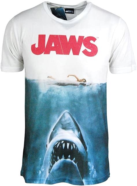 Jaws Film Tshirt Mens Hai T Shirt Movie Poster Sublimation Print