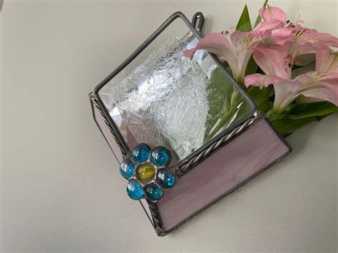 Bohemian Stained Glass Wall Pocket Vase Etched Glass And Etsy Uk