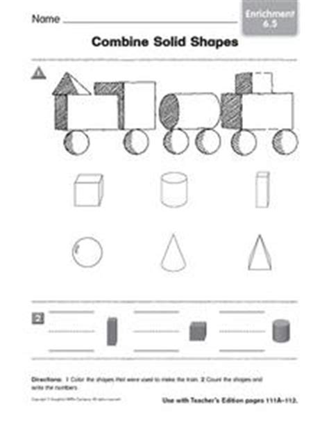 Identifying solid figures determine which some of the worksheets for this concept are flat shapes solid shapes, flat shapes solid shapes, math grade 1 day 6 math flat and solid shapes shapes. Combine Solid Shapes: Enrichment Worksheet for ...
