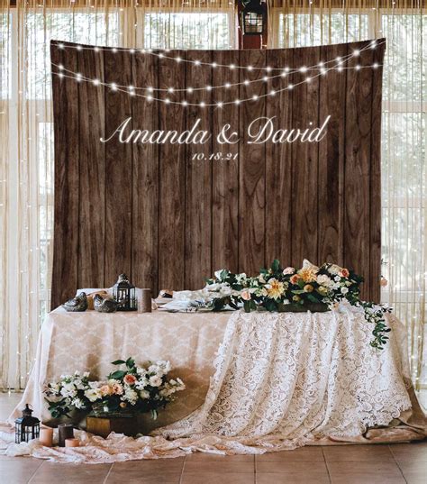 Rustic Wedding Backdrop With String Lights Blushing Drops