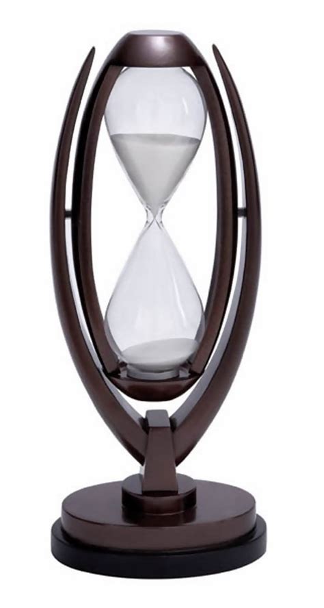 60 Minute Hourglass Sand Timer Wood Stand With Red Finish