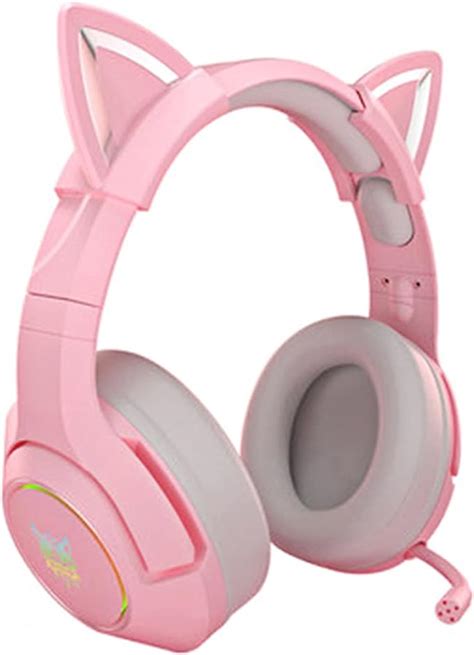 Usb Pink Gaming Headset Detachable Cat Ear Headset With Microphone