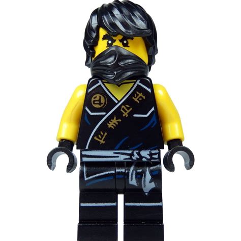 Lego Ninjago Minifigure Cole Black Ninja With Golden Kendo Stick