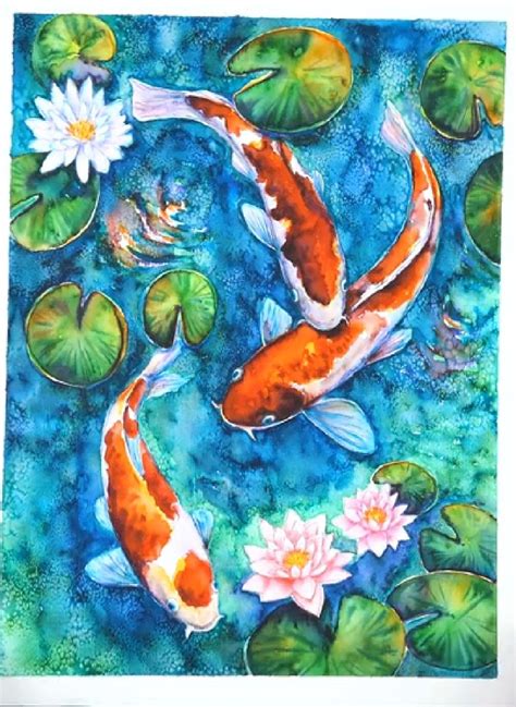 Japanese Koi Fish Print Painting Koi Carp Print Zen Wall Artwork Direct