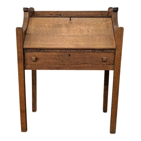 Antique Arts And Crafts Quartersawn Oak Secretary Desk Chairish