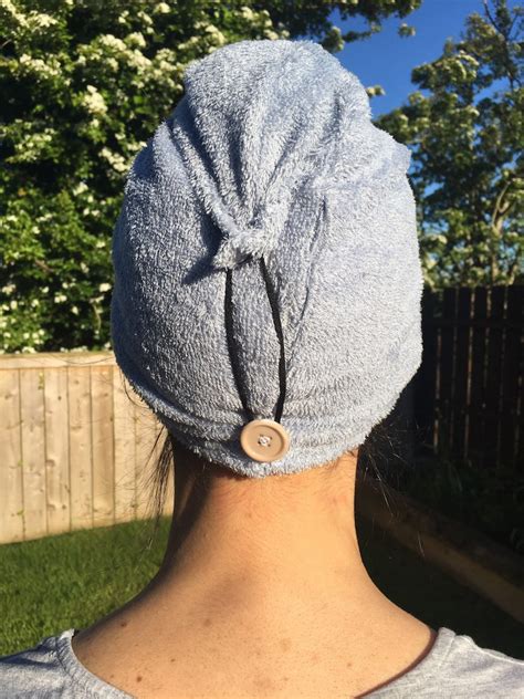 Hair Towel Wrap Bamboo Cotton Absorbent Loop And Button Etsy Uk