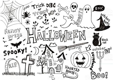 Lots Of Doodles Associated With Halloween Halloween Doodle Doodles