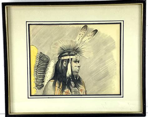 Lot H Tom Native American Pencil Art Drawing