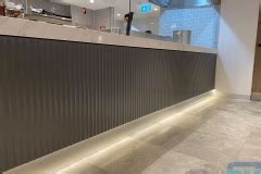 Its characteristics and properties provide almost unlimited possibilities for creating different forms and types of the profile. Fluted MDF panels, AMEX lounge - Scandinavian Profiles ...
