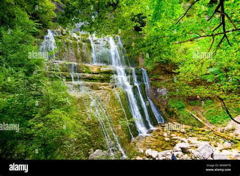 Waterfalls Cascades De Herisson In The Franche Comté Area In France