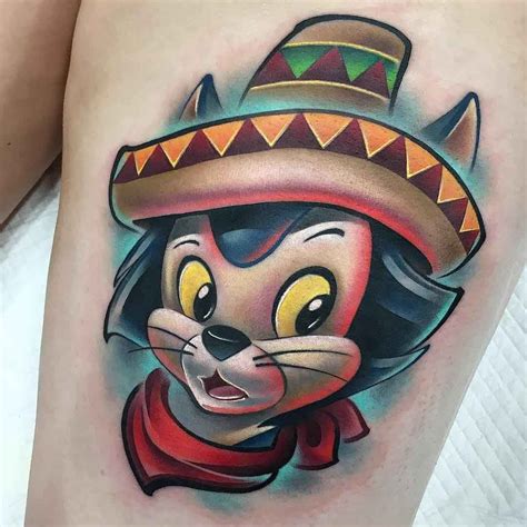 Sombrero Cat Tattoo Tatuaje Nueva Escuela Tatuajes Geniales Y Tatuajes