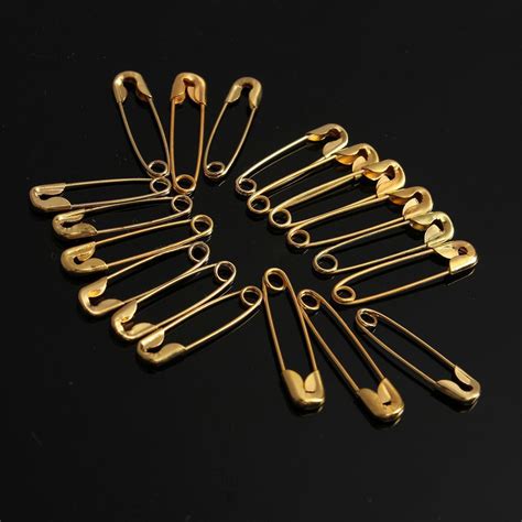 300x Small Safety Pins Gold Color 18mm Brass Metal Sewing Craft Mini