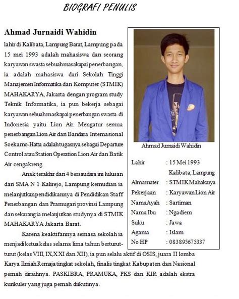 Contoh Biografi Diri Sendiri yang Benar (Singkat, Panjang, Lengkap