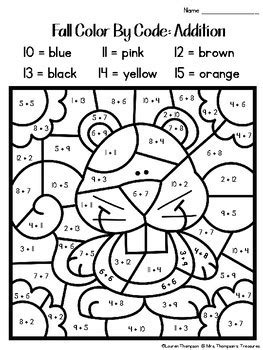 Give us some feedback on pages you have used and enjoyed. Fall Coloring Pages Color By Code Second Grade by Mrs ...