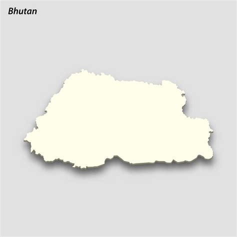 Carte Isométrique 3d Du Bhoutan Isolée Avec Ombre Vecteur Premium