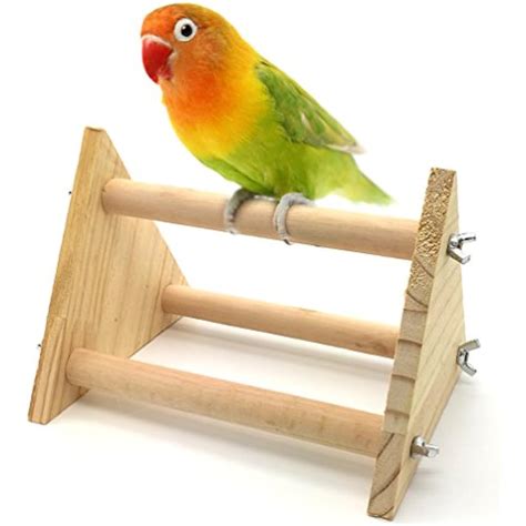 Mrli Pet Bird Table Perch Stands Wooden Small Parrot Budgies Parakeet