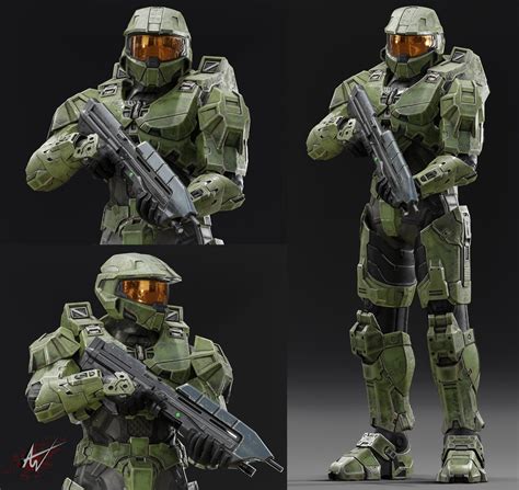 Halo Infinite Master Chief 3d Model And Retexture Work Halo